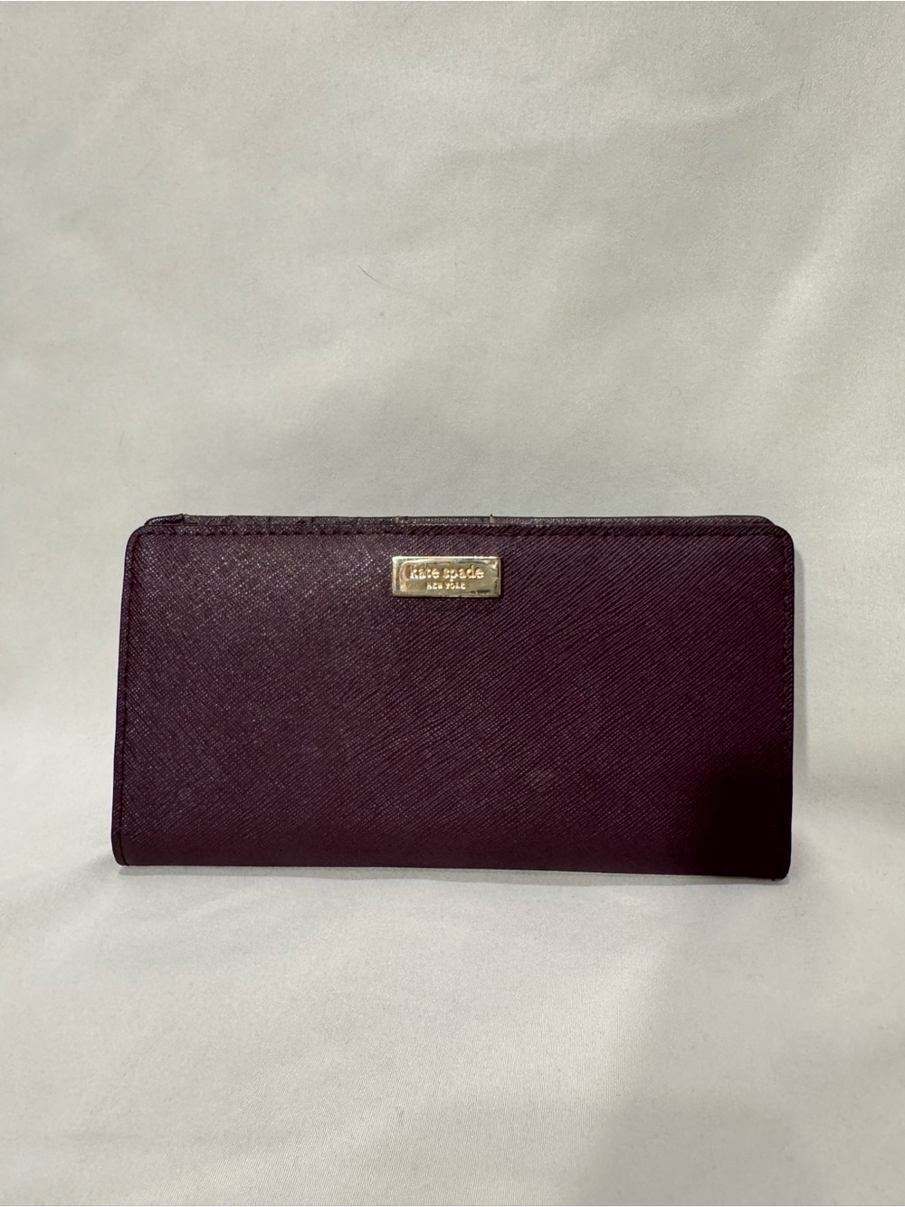 Kate Spade Burgundy Saffiano Bifold Wallet